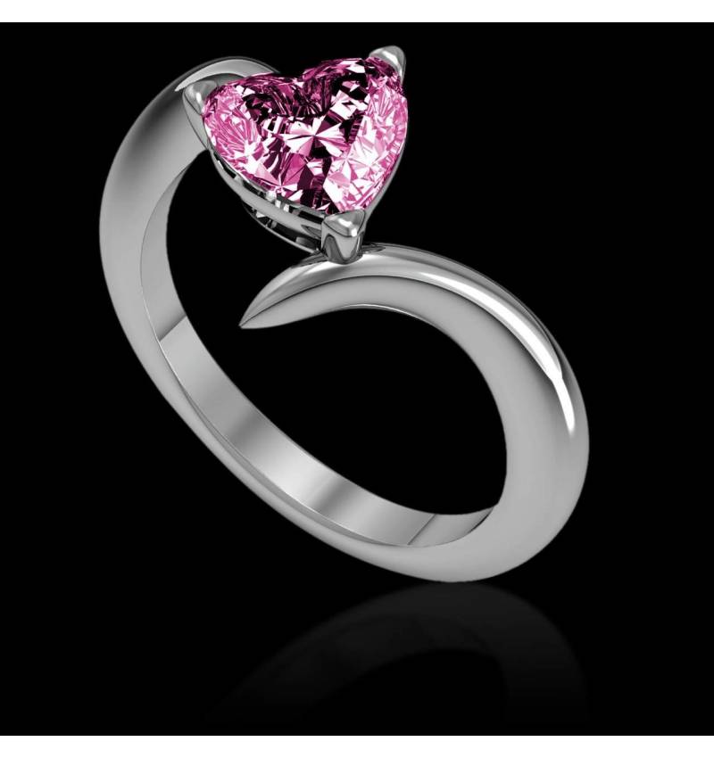 Serpentine Heart Pink Sapphire Ring