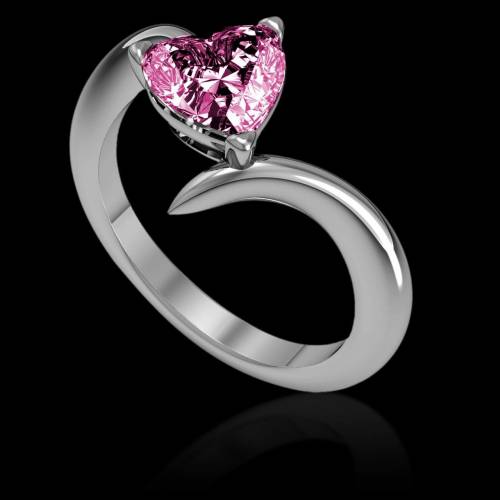 Serpentine Heart Pink Sapphire Ring