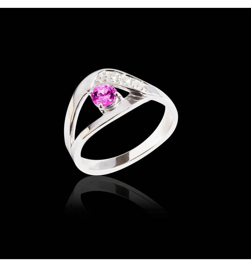 Bague de fiançailles saphir rose Anaelle