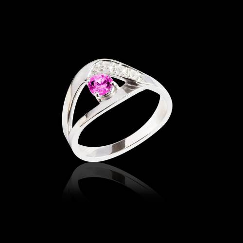 Bague de fiançailles saphir rose Anaelle