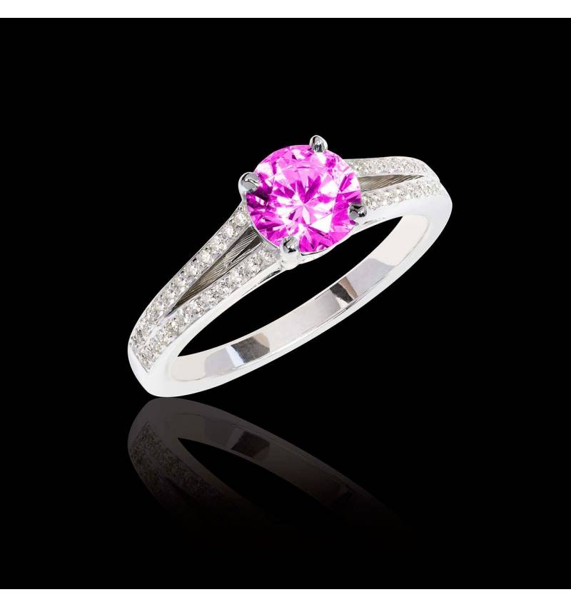 Bague de fiançailles saphir rose Marie