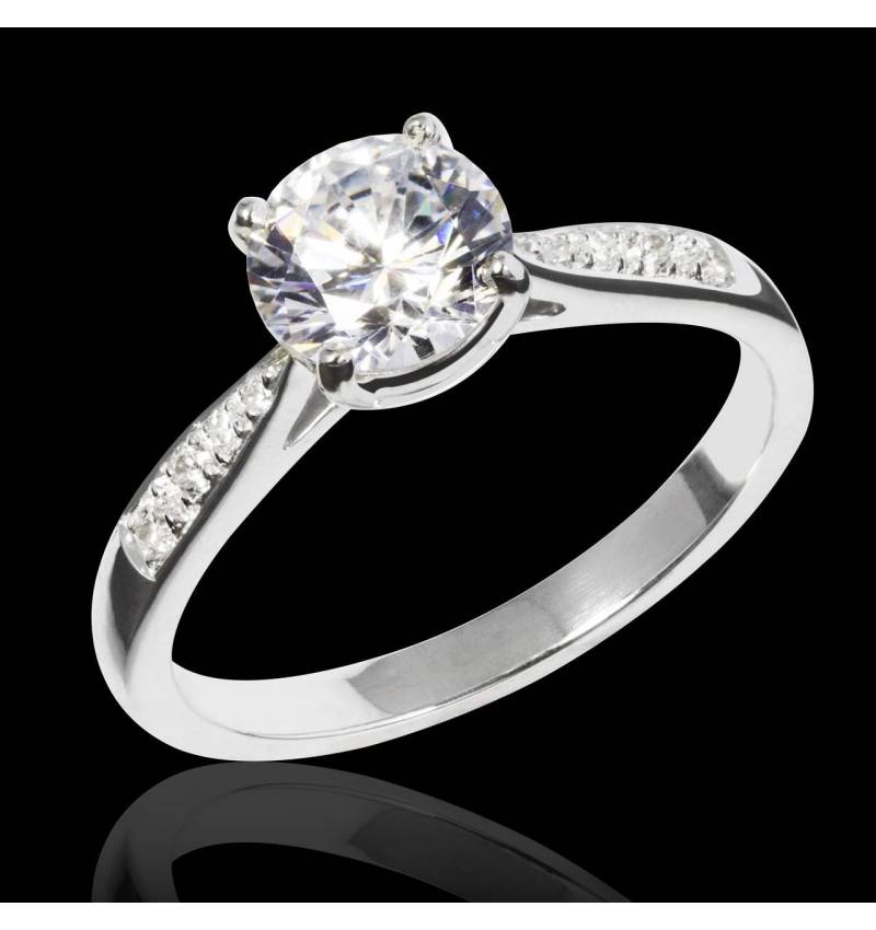 Diamond Engagement Ring Diamond Paving White Gold Angela 