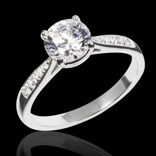 Diamond Engagement Ring Diamond Paving White Gold Angela 