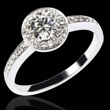 Diamond Engagement Ring Diamond Paving White Gold Rekha
