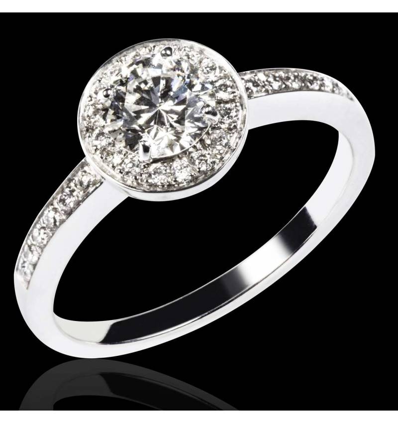 Diamond Engagement Ring Diamond Paving White Gold Rekha