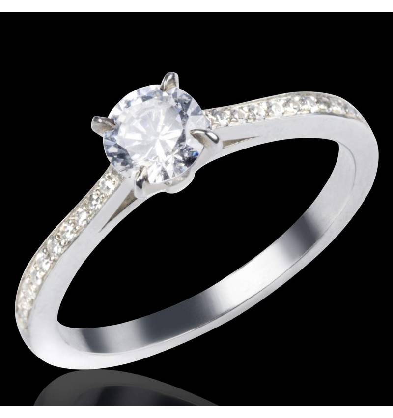 Diamond Engagement Ring Diamond Paving White Gold Elodie