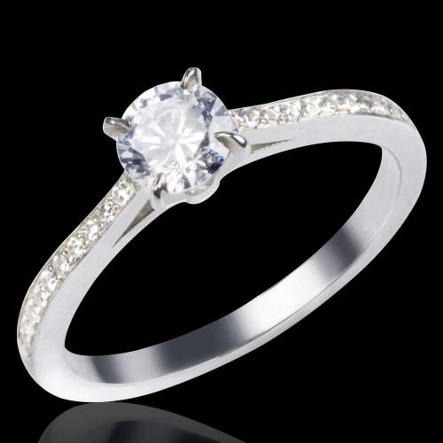 Diamond Engagement Ring Diamond Paving White Gold Elodie