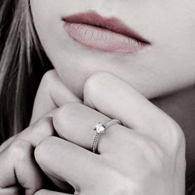 Diamond Engagement Ring Diamond Paving White Gold Elodie