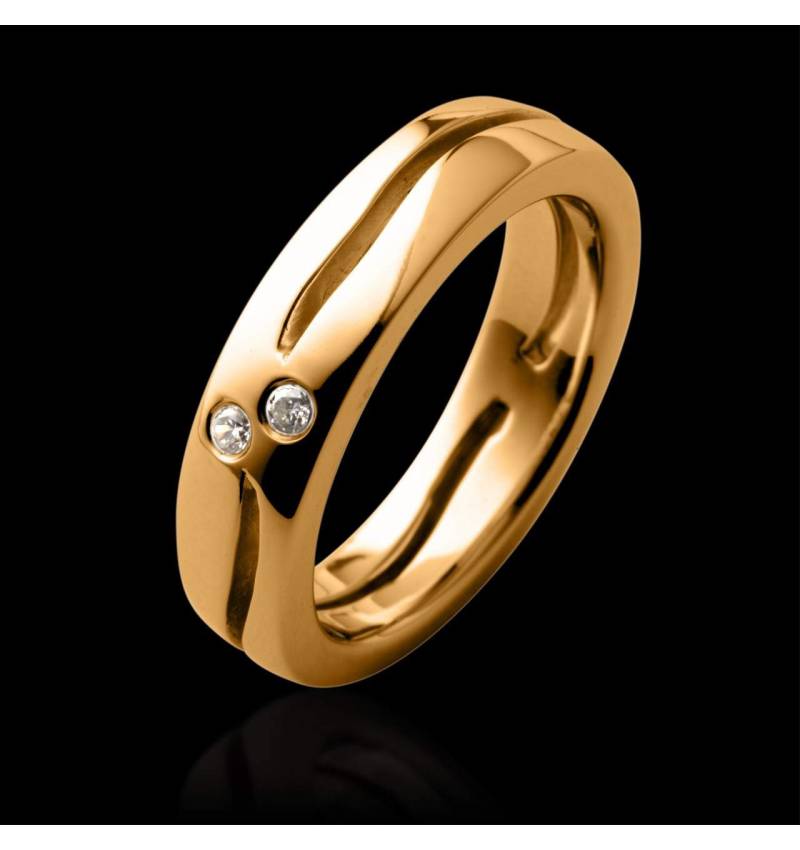 Diamond Wedding Band Yellow Gold Etoiles Filantes