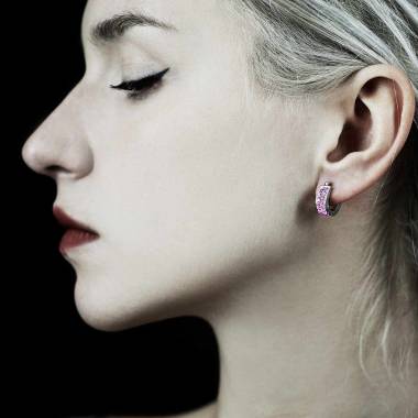 Fuseaux Pink Sapphire Earrings