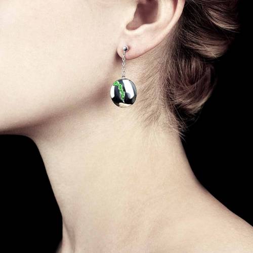 Emerald earrings Gold Quake 