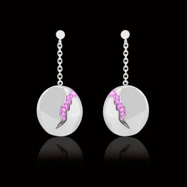 Pink Sapphire Earrings Gold Quake 