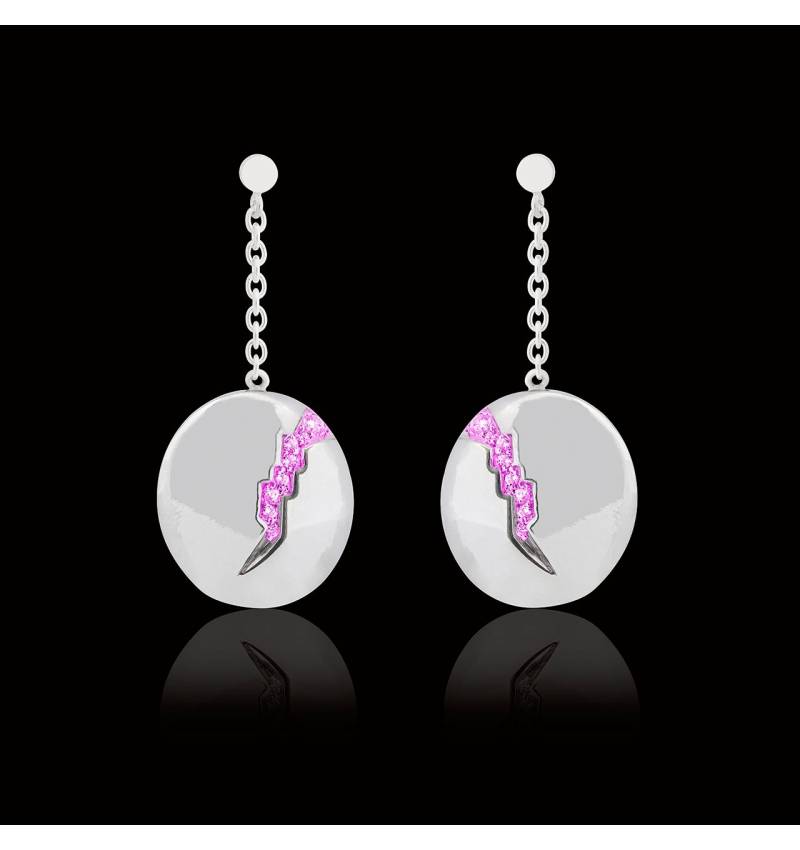 Pink Sapphire Earrings Gold Quake 