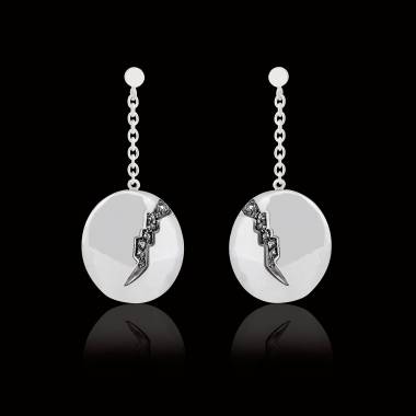 Boucles d'oreilles diamant noir Quake