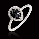 Sandra Pear Black Diamond Ring