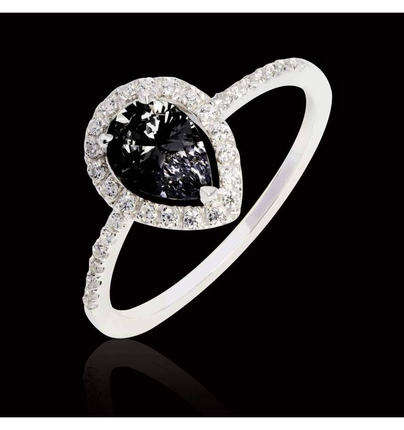Sandra Pear Black Diamond Ring