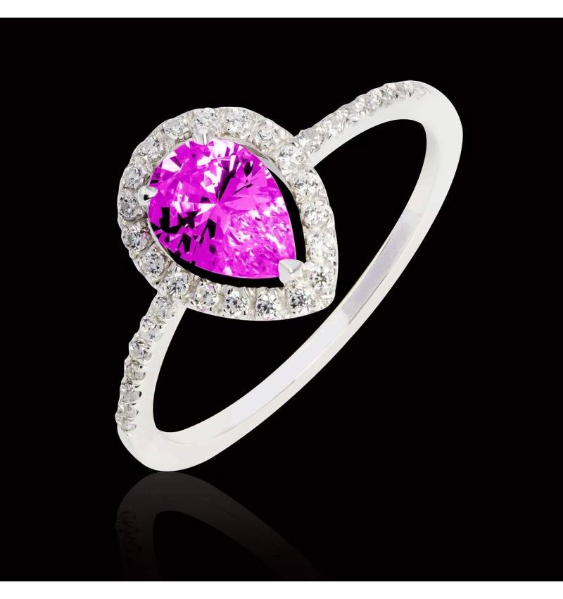 Sandra Pear Pink Sapphire Ring