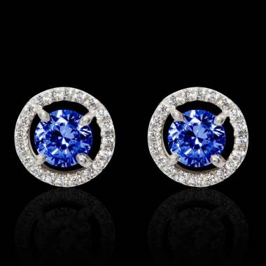 Boucles d'oreilles saphir bleu Soleil