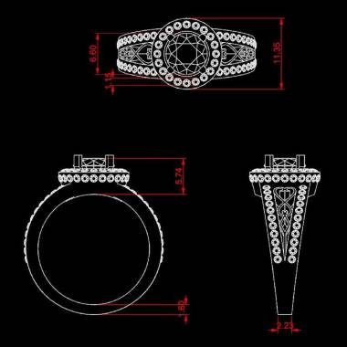 Diamond Engagement Ring Diamond Paving White Gold Tsarine