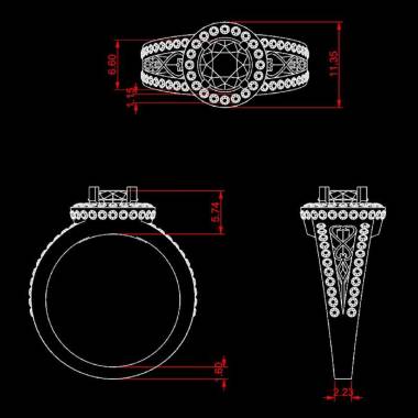 Pink Sapphire Engagement Ring Diamond Paving White Gold Tsarine