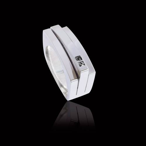 Bague diamant noir Sensus