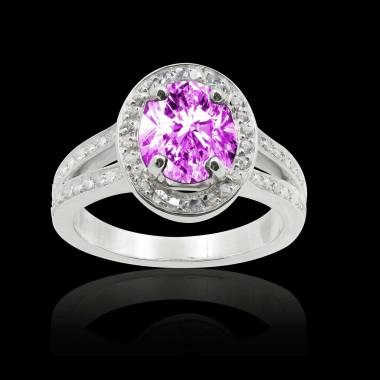 Bague saphir rose ovale Sarah