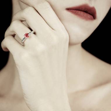 Bague rubis Perle