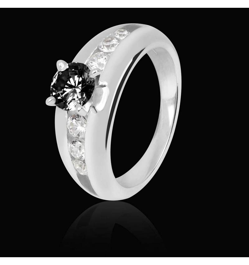 Bague diamant noir Léa