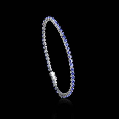 Sapphire Blue Bracelet Gold Rivière