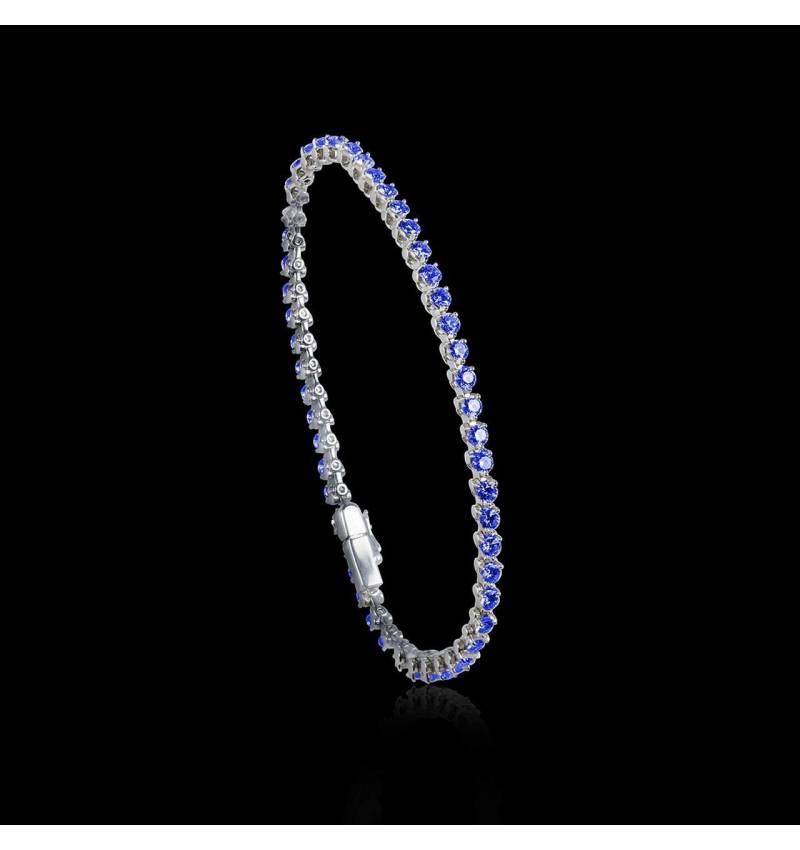 Sapphire Blue Bracelet Gold Rivière