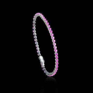 Pink Sapphire Bracelet Gold Rivière