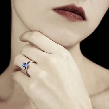 Bague saphir bleu Alicia