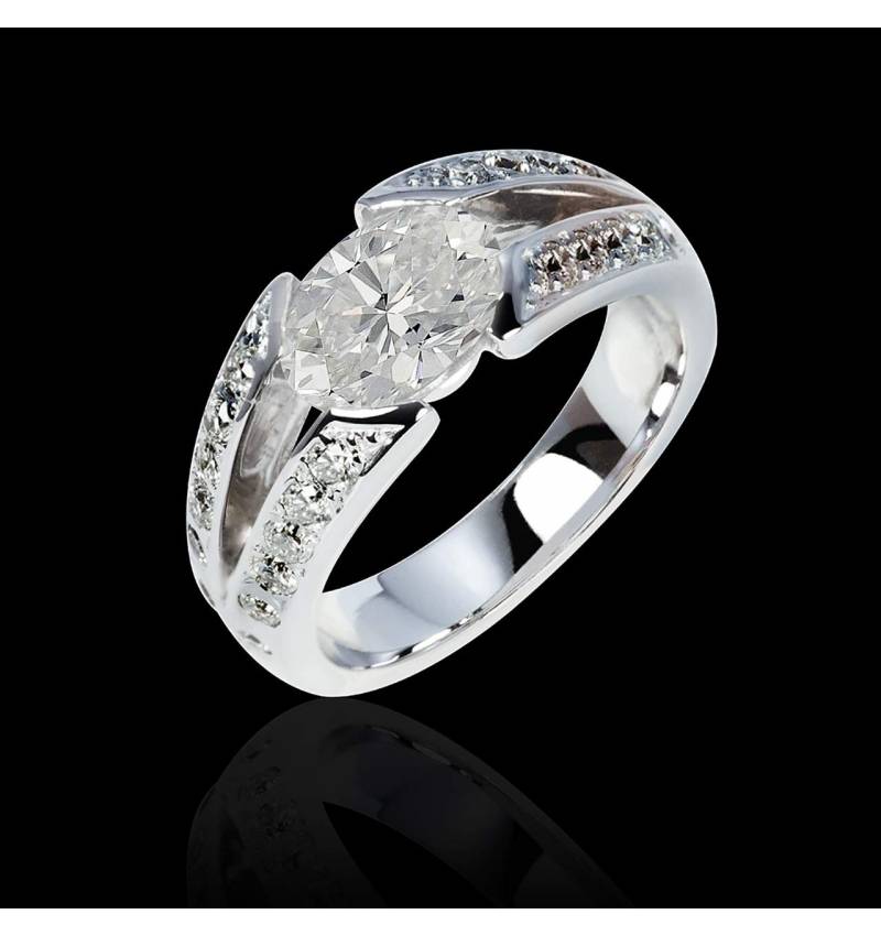 Diamond Engagement Ring Diamond Paving White Gold Isabelle  