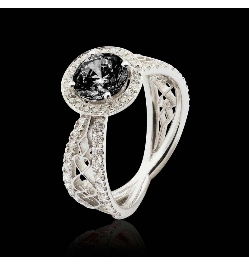 Bague diamant noir Barbara