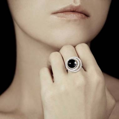 Bague perle noire Tahiti Corinne