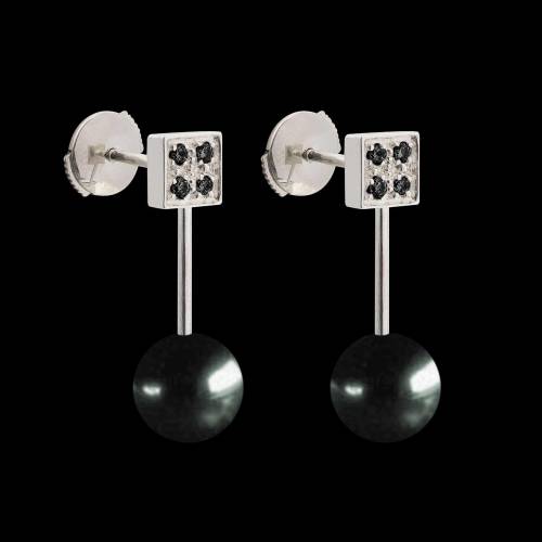 Boucles d'oreilles perle noire Tahiti Archipel