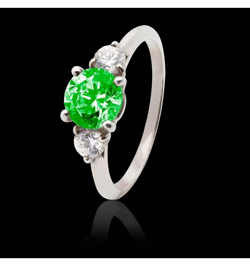 Emerald Engagement Ring White Gold Nayla 