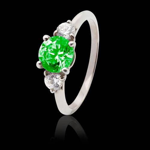 Emerald Engagement Ring White Gold Nayla 