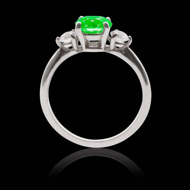 Emerald Engagement Ring White Gold Nayla 