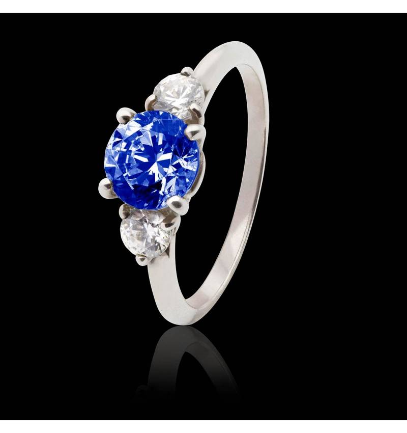 Blue Sapphire Engagement Ring White Gold Nayla