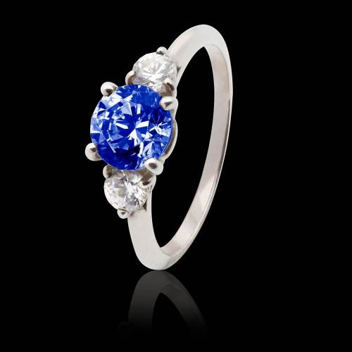 Blue Sapphire Engagement Ring White Gold Nayla