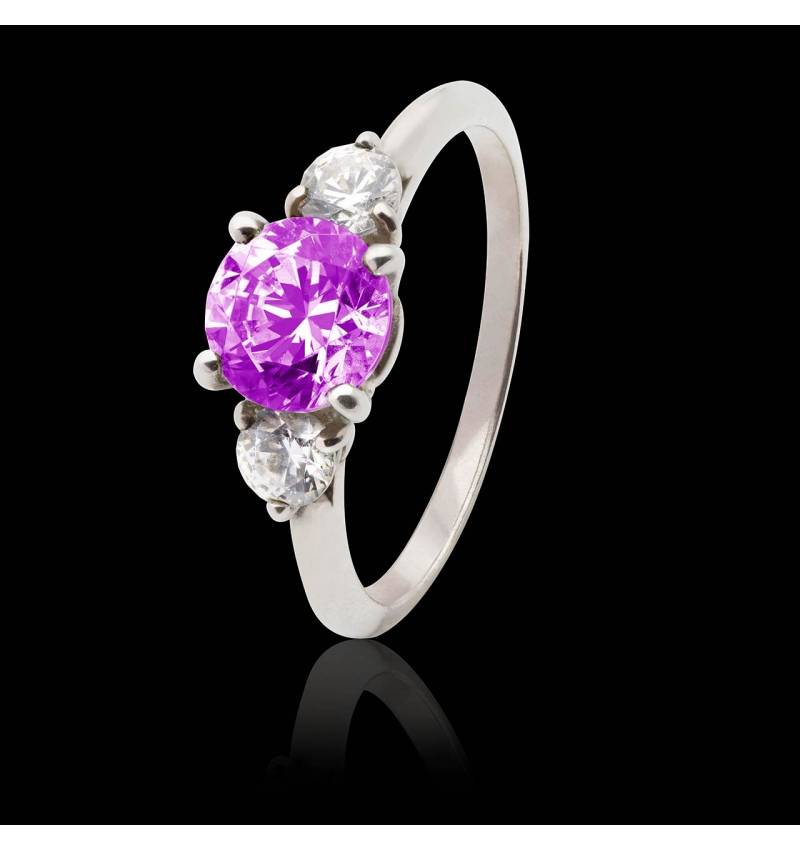 Pink Sapphire Engagement Ring White Gold Nayla