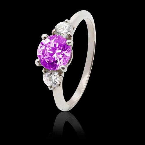 Pink Sapphire Engagement Ring White Gold Nayla