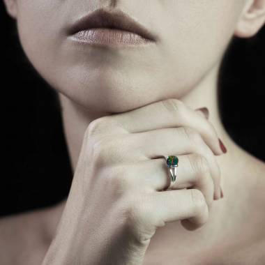 Bague opale noire Florine