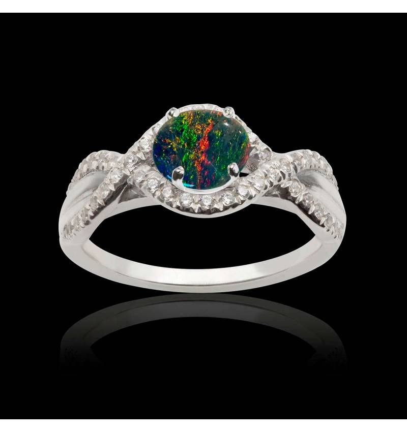 Bague opale noire Juliette