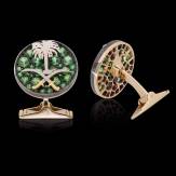 Saudi Arabia Flag Cufflinks Yellow Gold