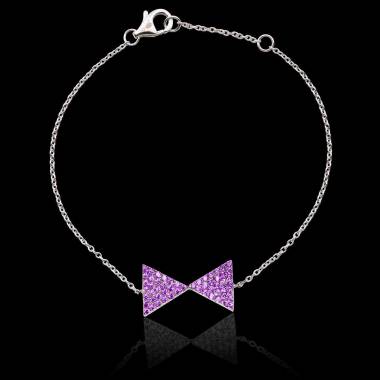 Bracelet saphir rose Noeud Papillon