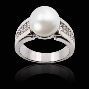 Bague perle blanche Aya