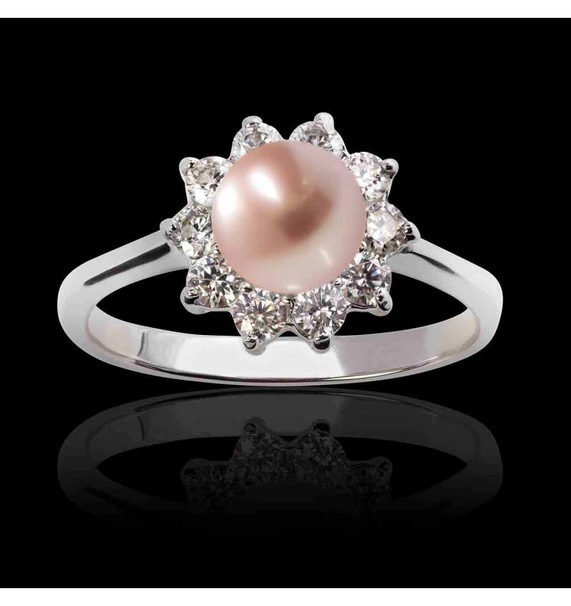 Bague perle rosée Ambrosia