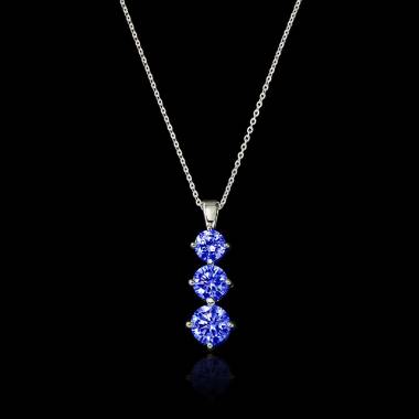 Trilogy Blue Sapphire Pendant